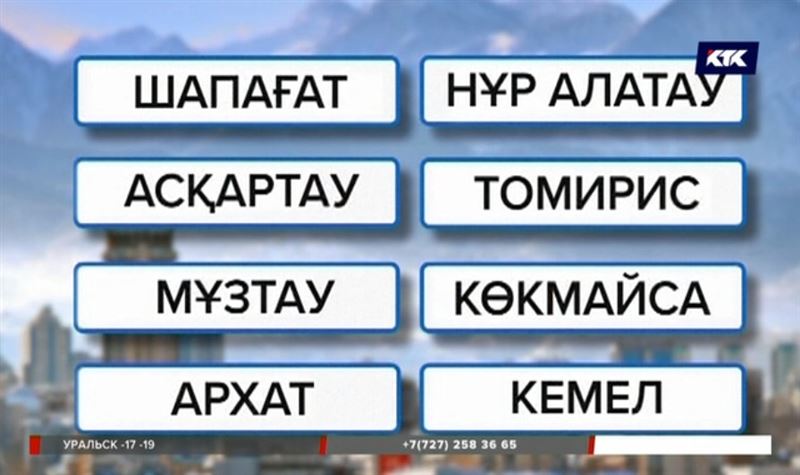 В Алматы переименовали 27 микрорайонов