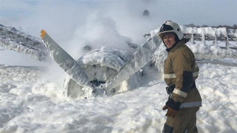 Самолет Ан-2 сгорел под Усть-Каменогорском