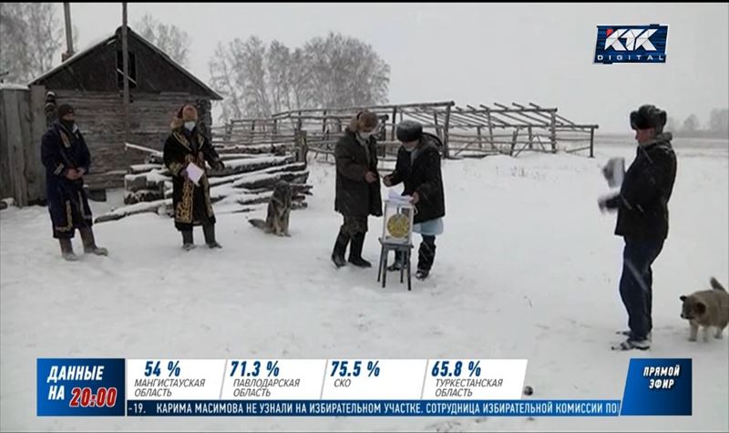 В Акмолинской области чабанам доставили избирательную урну на телеге