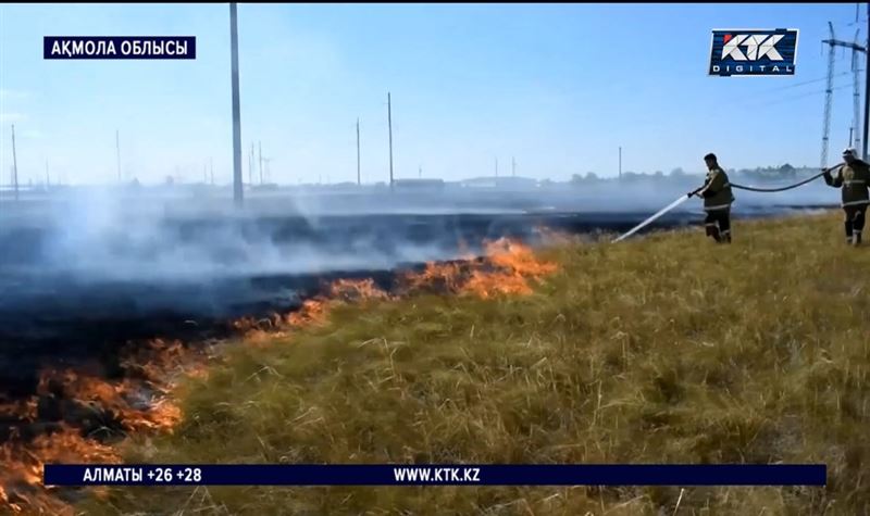 Өртенген қураған шөп ауылға қауіп төндірді – Ақмола облысы