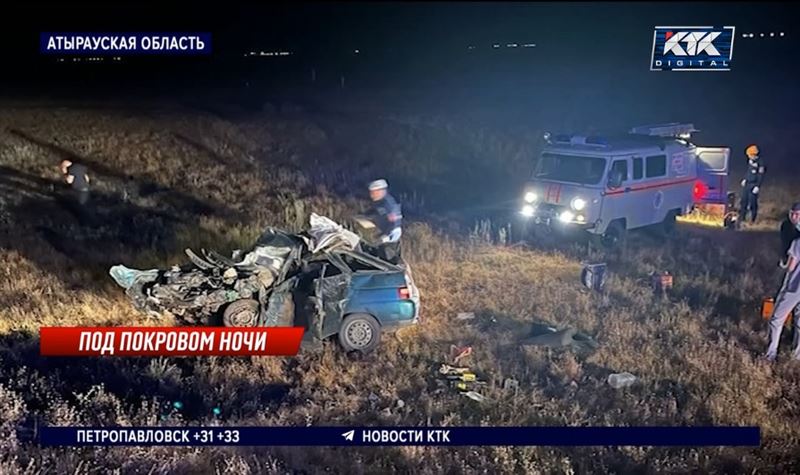 Под Атырау Toyota врезалась в ВАЗ, погибли три человека