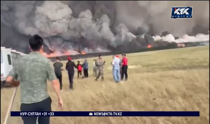 No comment: кадры пожара в Костанайской области