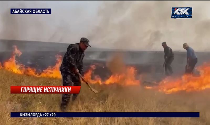 В ВКО и Абайской области продолжается борьба с пожарами