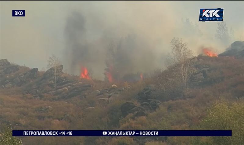 Около 1300 гектаров горело в Восточном Казахстане