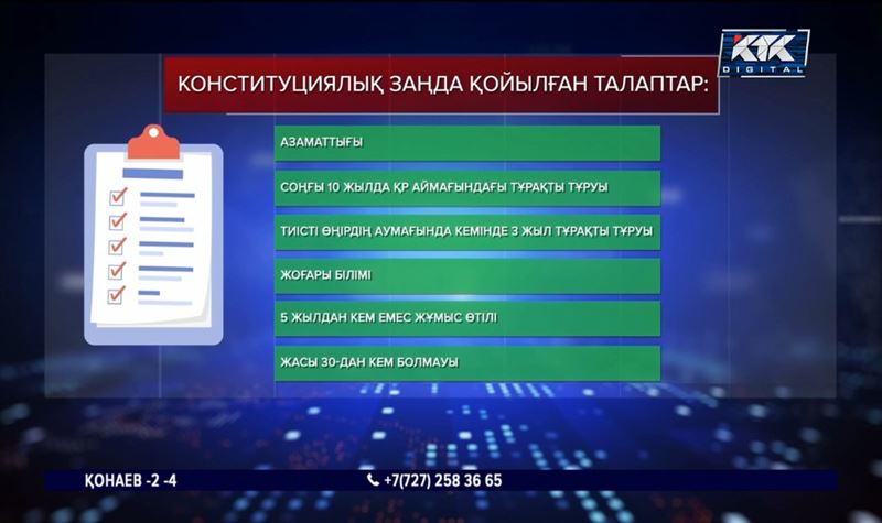 14 қаңтарда сайланатын Сенат депутаттарына қойылатын талап 