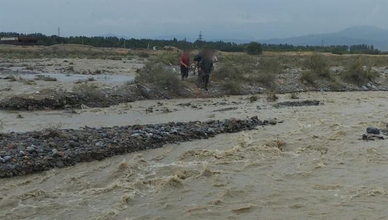 Дети оказались в западне из-за поднявшегося уровня воды в реке Алматинской области