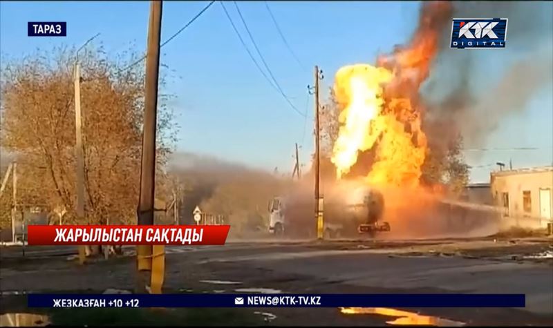 Тас жолда лапылдап жанған жүк көлігімен бес сағат арпалысты