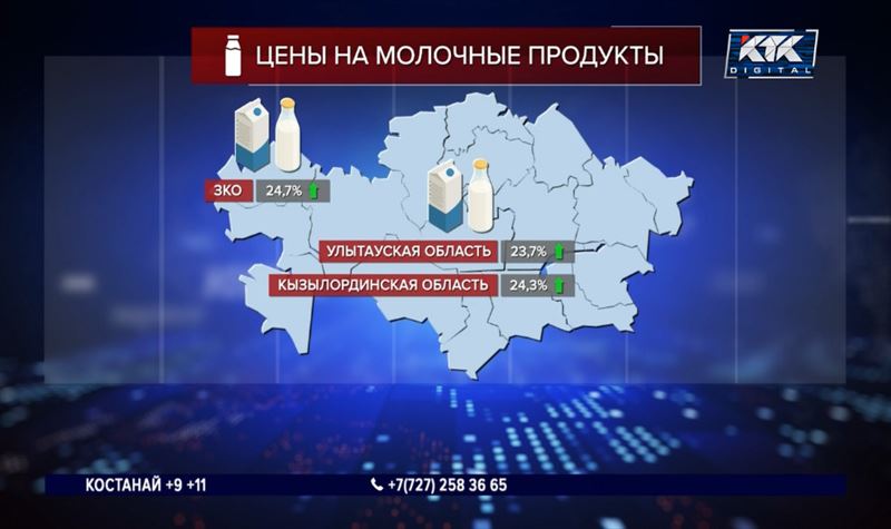 Казахстанское молоко подорожало за год в среднем на 20%