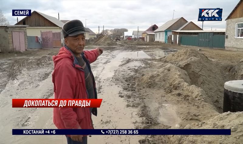 Водопровод в Водном: на перекопанных дорогах застревают даже КамАЗы