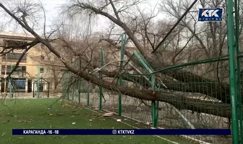 Третьи сутки бушует ураган в Жамбылской области