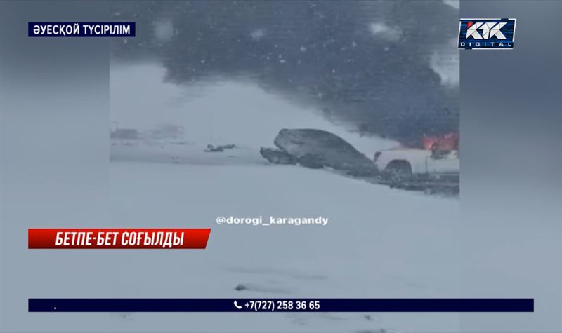 Қарағанды - Балқаш тас жолында жол апатынан өлім болып, жүк көлігі өртенді