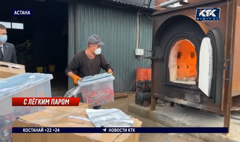 В Астане накрыли крупное производство вейпов