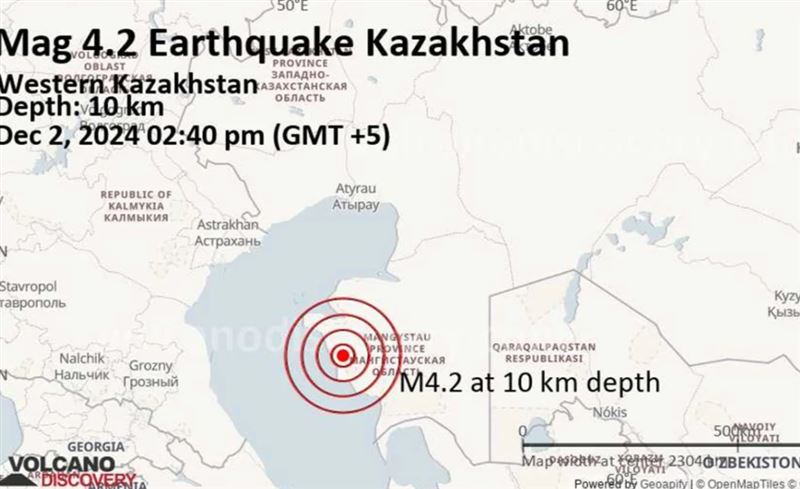 Землетрясение произошло в Мангистауской области