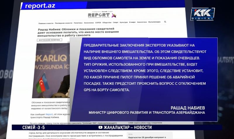 Версию произошедшего с самолетом AZAL озвучил Рашад Набиев