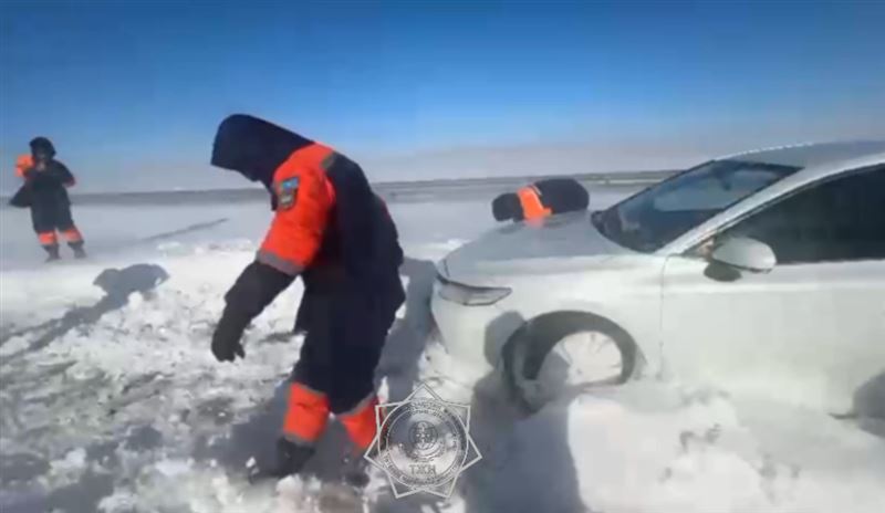 Людей из снежного плена спасли на трассе в Жамбылской области