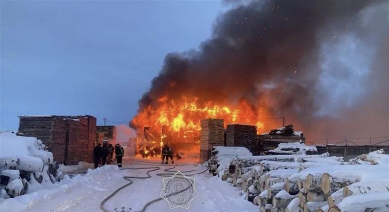 Петропавлда ағаш материалдарын сататын кәсіпорында өрт шықты