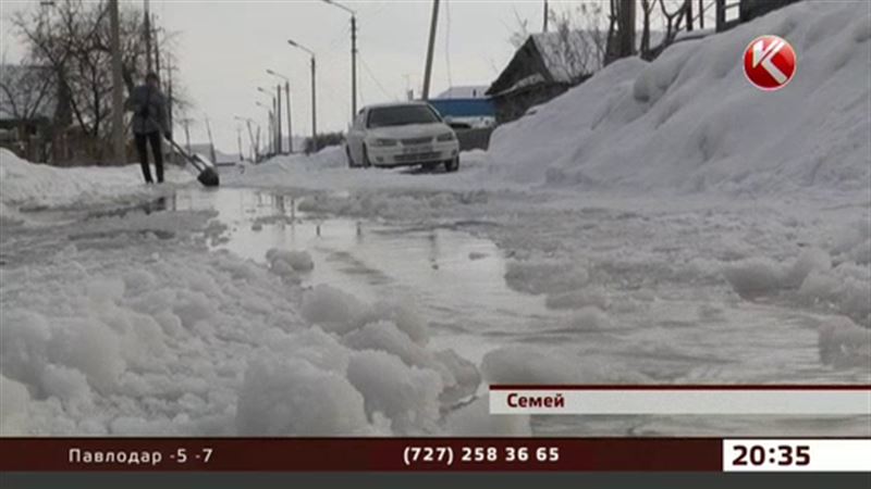 Қыс ортасында Семейдің шеткі аудандарын су басты