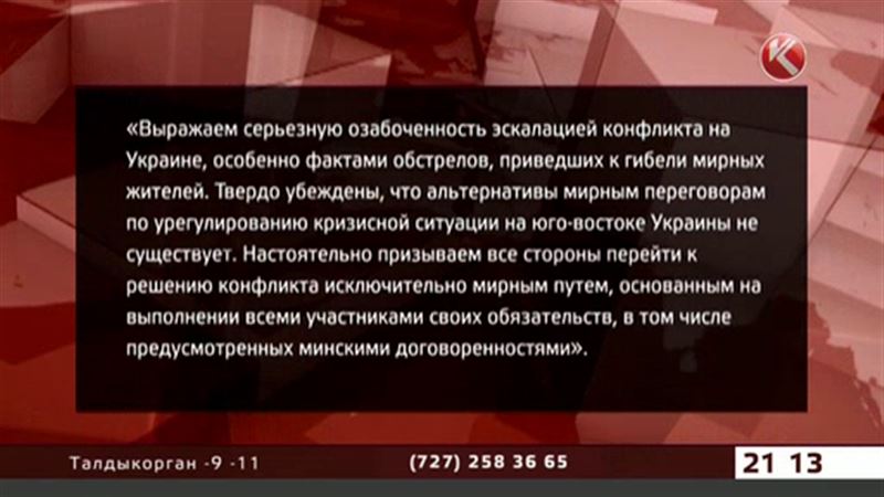 Казахстанские дипломаты призывают ополченцев и украинскую армию к мирным переговорам