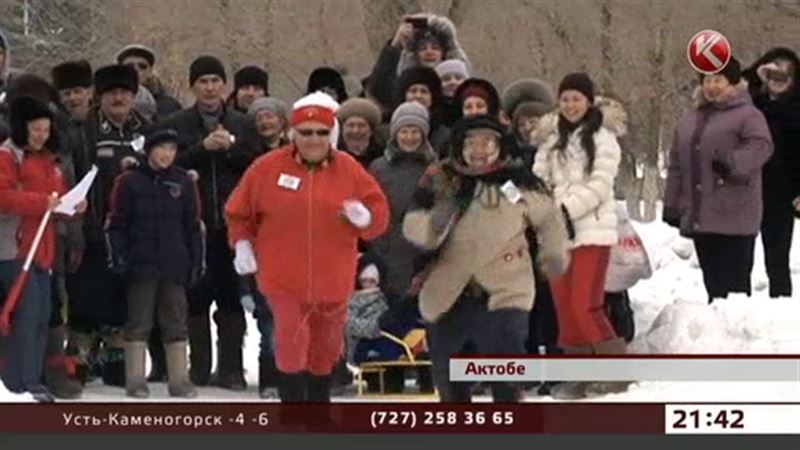 Забег в валенках устроили в Актобе