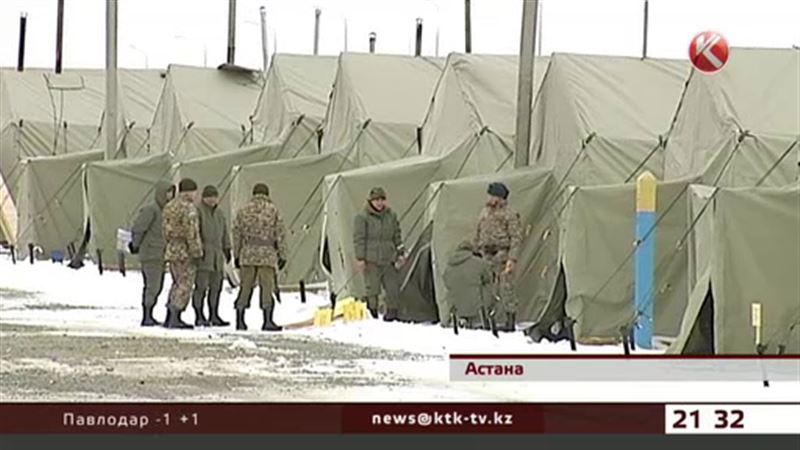 Под Астаной разворачивают полевой лагерь для подготовки ко Дню Победы