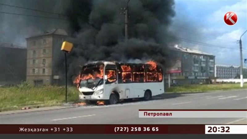 Петропавлда  жолаушылар автобусы  жанып кетті