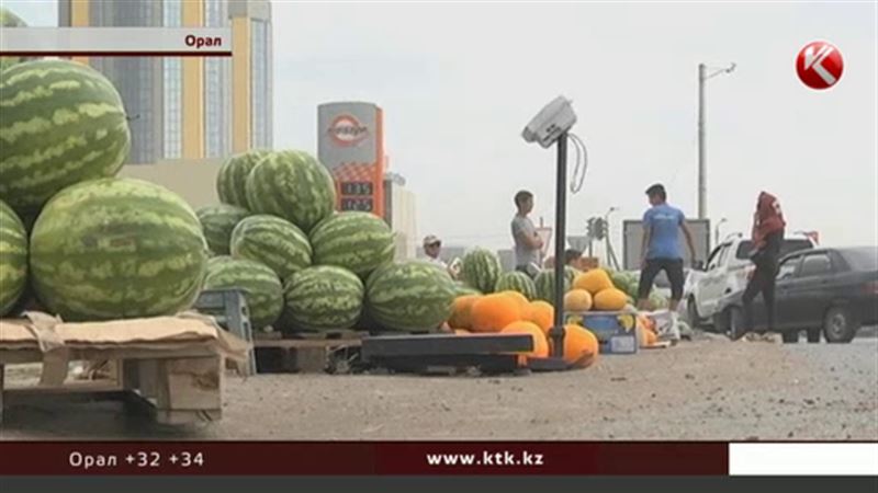 Оралда жол жиегінде қарбыз сататын саудагерлер полициямен төбелесе жаздады