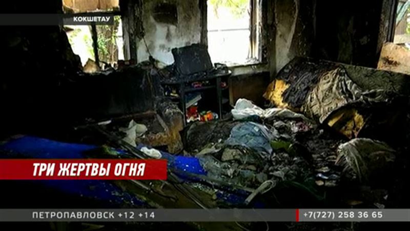 В Кокшетау при пожаре погибли женщина и двое детей