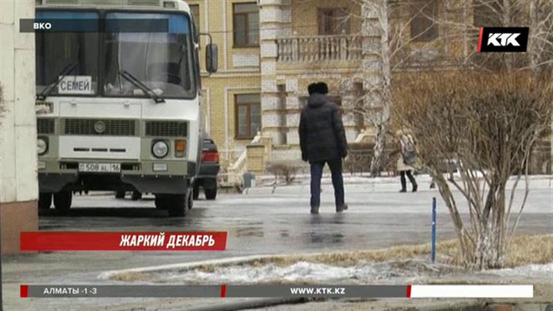 В ВКО на дорогах вместо снега лужи