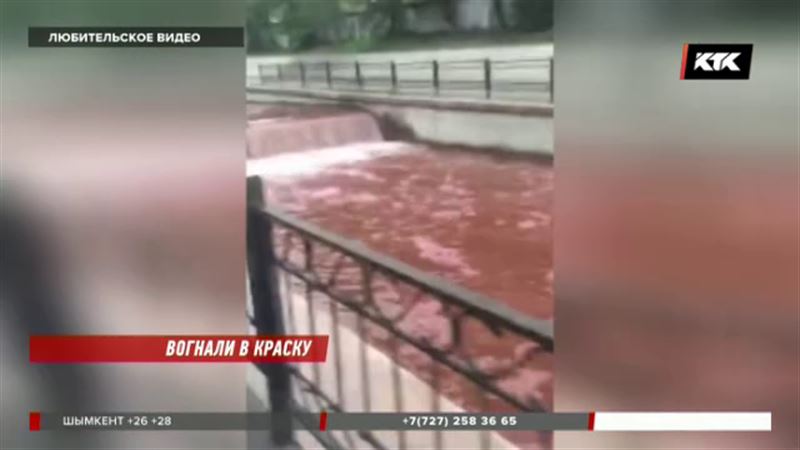 Большая Алматинка окрасилась в алый цвет