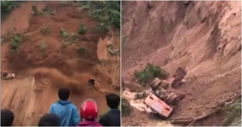 ВИДЕО: Екі экскаватор лай көшкінінің астынан әрең шығарылды